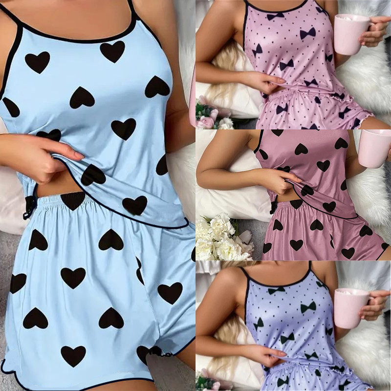 Breathable Summer Pajamas Heart Design 2