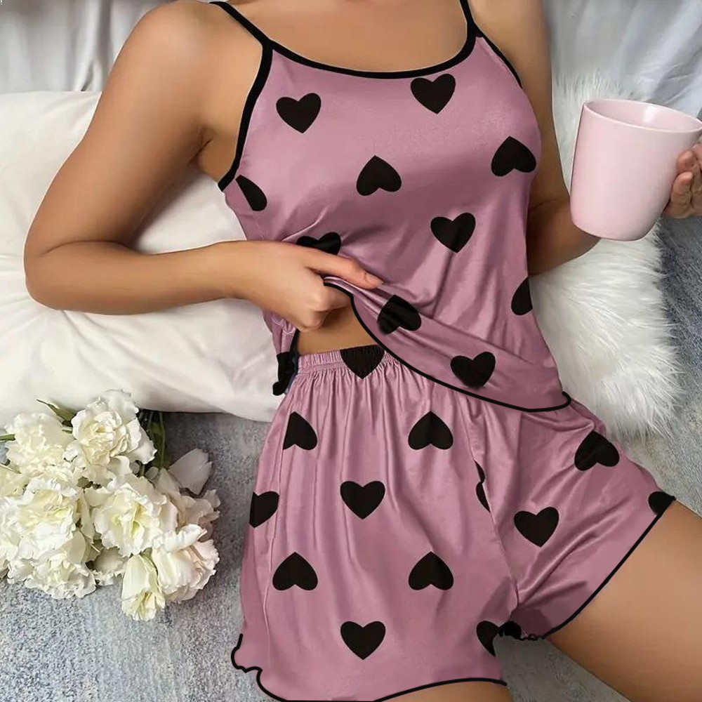 Breathable Summer Pajamas Heart Design 5