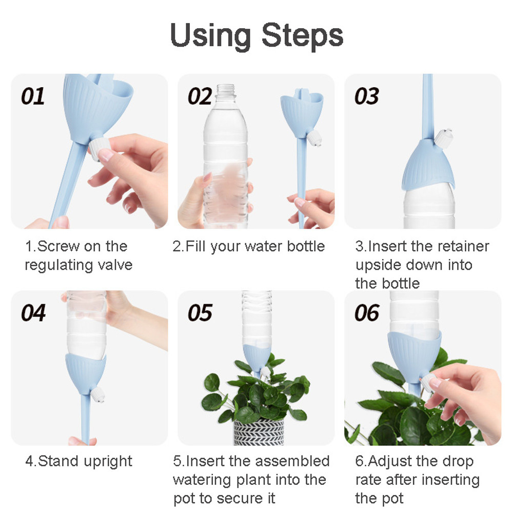 New Flower Watering Device, Automatic Watering Dripper with Adjustable Flow Rate for Plants Self-Watering Irrigator
