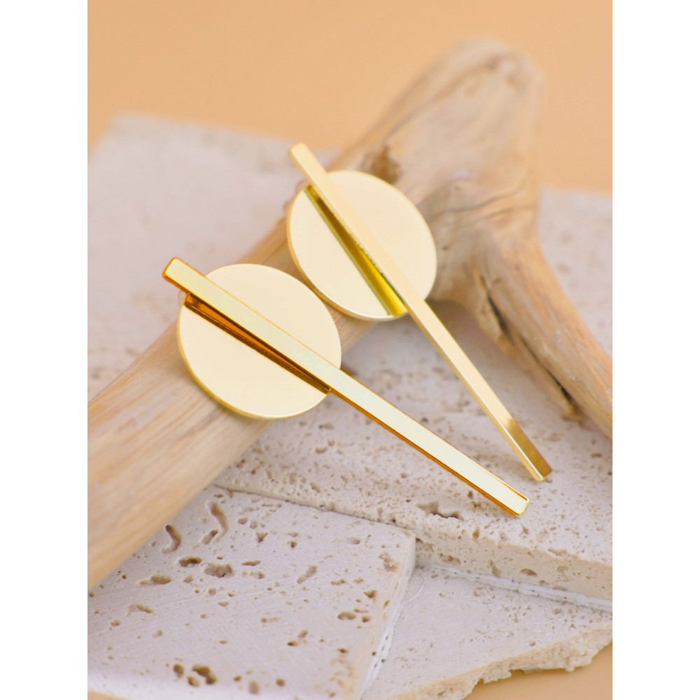 Personalized Round Strip Earrings Set, European & American Style Hoop & Stud Pair, Trendy Womens Jewelry