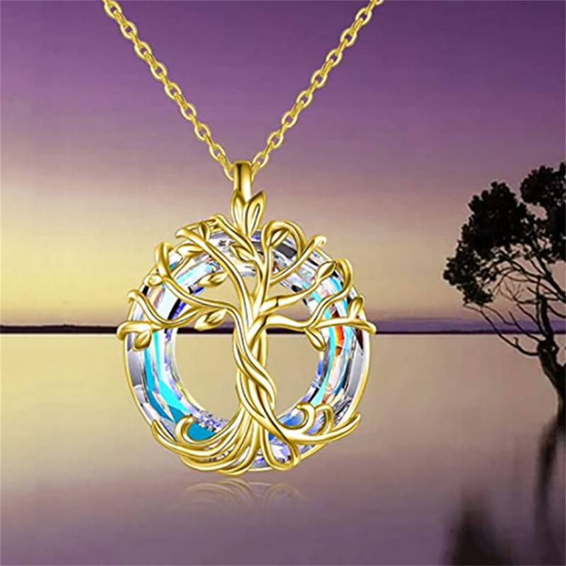 Exquisite Celtic Family Tree Necklace Circle Crystal Tree Of Life Jewelry Meaningful Gift For Women 2