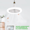 Rotatable 3in1 Ceiling Fan with Remote Control Adjustable Lighting Lamp, E27 Converter Base for Bedroom & Living Room