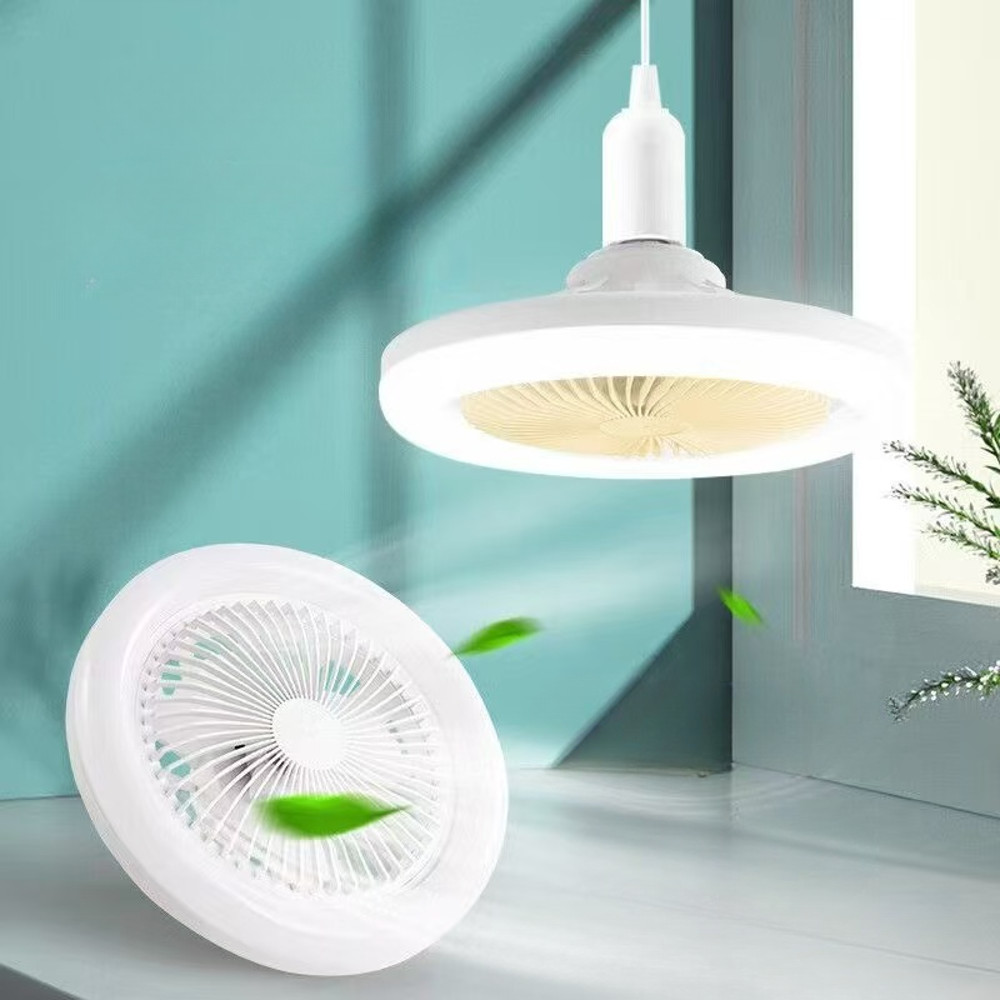 Rotatable 3in1 Ceiling Fan with Remote Control Adjustable Lighting Lamp, E27 Converter Base for Bedroom & Living Room
