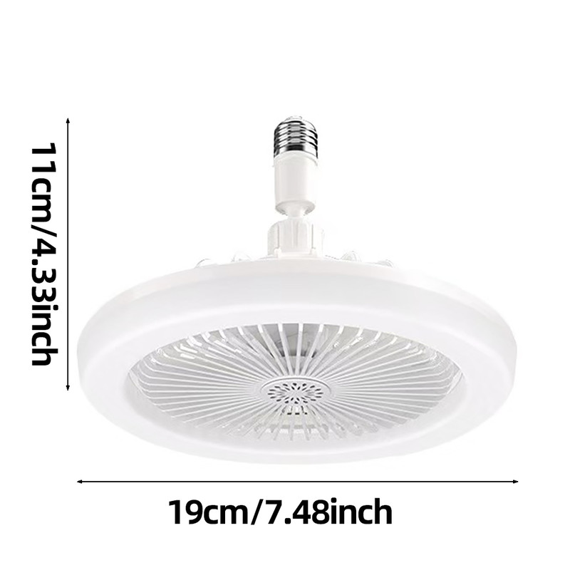 Rotatable 3in1 Ceiling Fan with Remote Control Adjustable Lighting Lamp, E27 Converter Base for Bedroom & Living Room