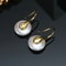 White Button Shape Baroque Pearl Earring 925 Sterling Silver Ear Hook Jewelry For Women 2