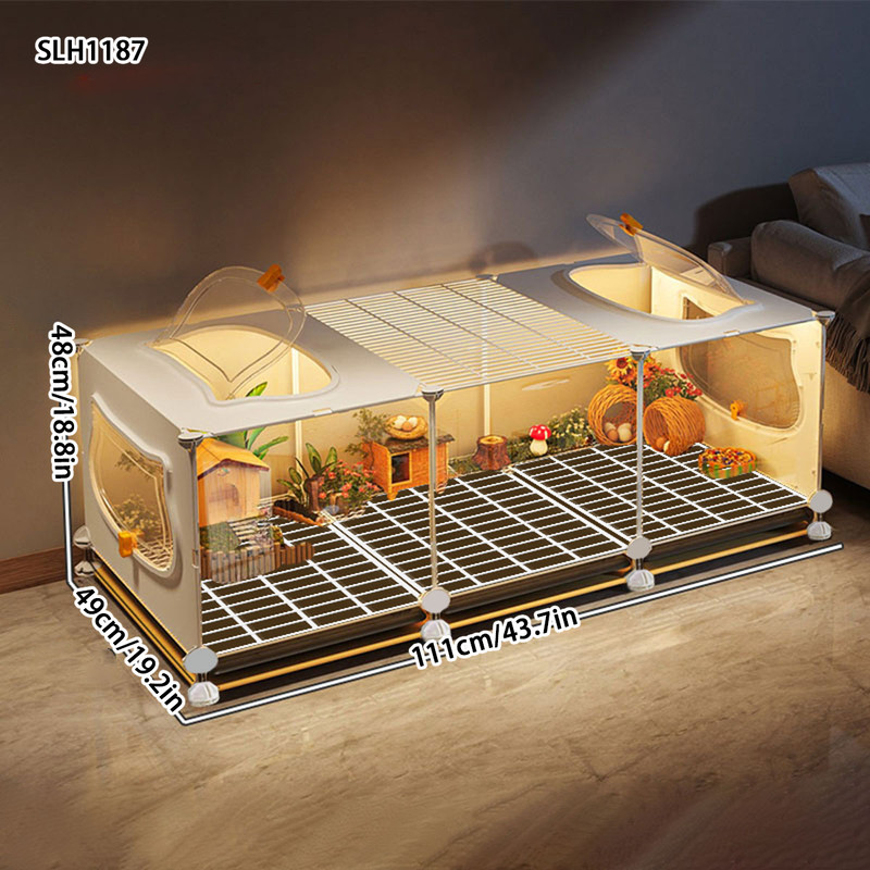 Indoor Rutin Chicken Cage for Quail Poultry, Large Winter Pet Raising Box Landscaping Viewing Hut for Backyard Chicken