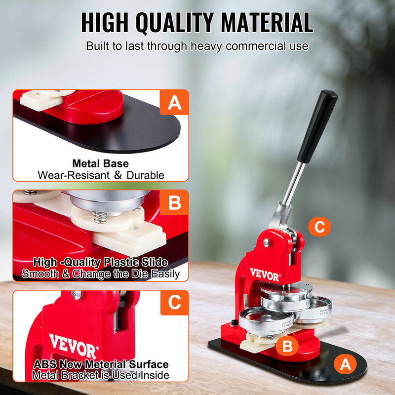 SucceBuy DIY Badge Maker Machine with Button Parts, Custom Round Pin Press Kit for Crafts, Logo, Gifts, Promotions