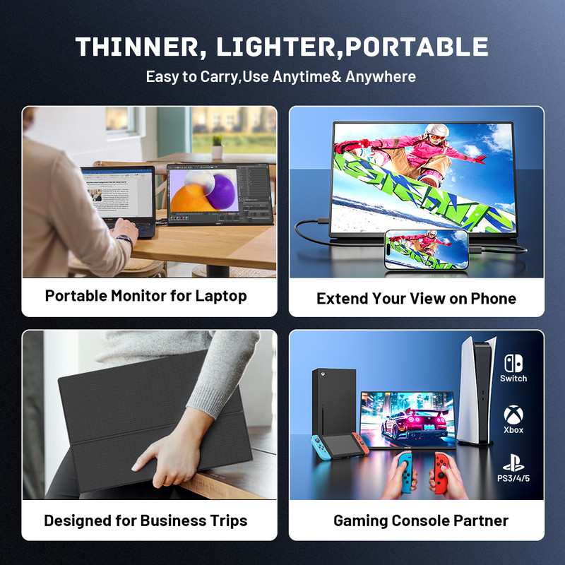 Smart Portable Gaming Monitor Touchscreen Display For PC Laptop Console With Apps 4