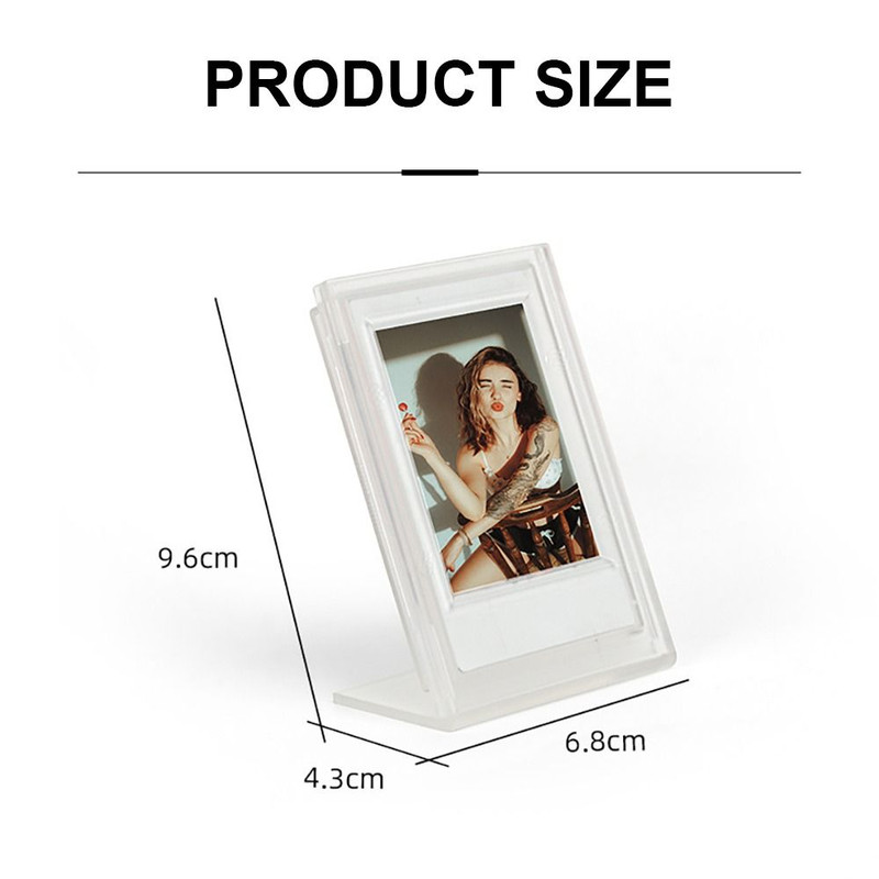 2PCS 3-Inch L-Shaped Photo Frame for FujiFilm Instax Mini, Acrylic Tabletop Display Stand
