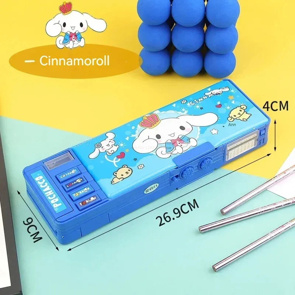 Kuromi Melody Sanrio Pencil Box, Multi Functional Password Lock Stationery Case, Large Capacity Kids Gift