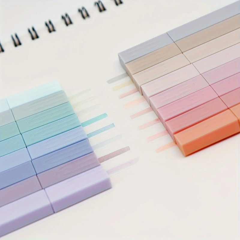 Square Highlighter Markers, Stationery for Journaling, School Office Supplies for Students and Art Lovers