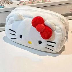 sanrio hello kitty plush bag, cinnamoroll cosmetic storage case, kawaii pencil pouch, cartoon girl birthday gift