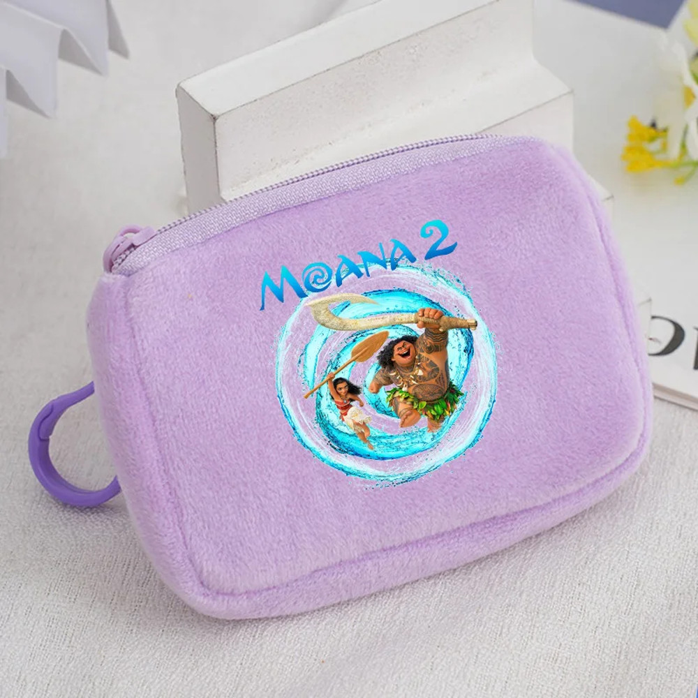 Moana Plush Wallet For Girls Mini Cartoon Maui Coin Purse Cute Square Storage Bag Key Holder Gift I 7