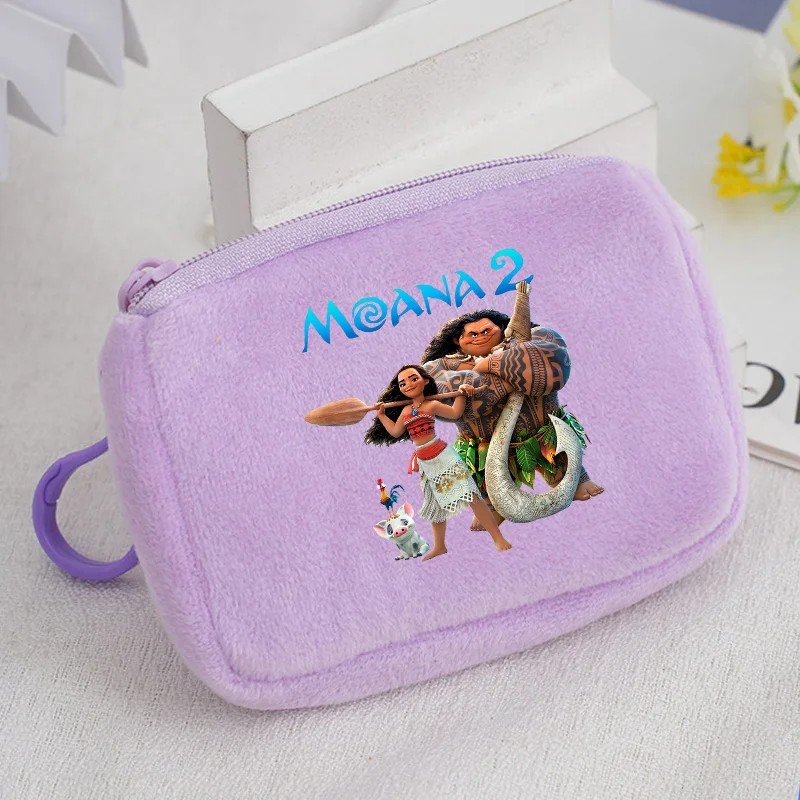 Moana Plush Wallet For Girls Mini Cartoon Maui Coin Purse Cute Square Storage Bag Key Holder Gift I 14