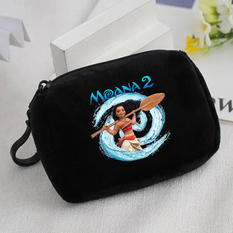 Moana Plush Wallet For Girls Mini Cartoon Maui Coin Purse Cute Square Storage Bag Key Holder Gift I 19