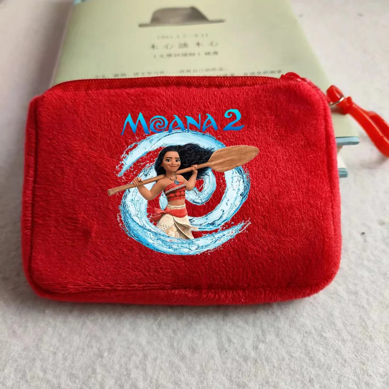 Moana Plush Wallet For Girls Mini Cartoon Maui Coin Purse Cute Square Storage Bag Key Holder Gift I 20
