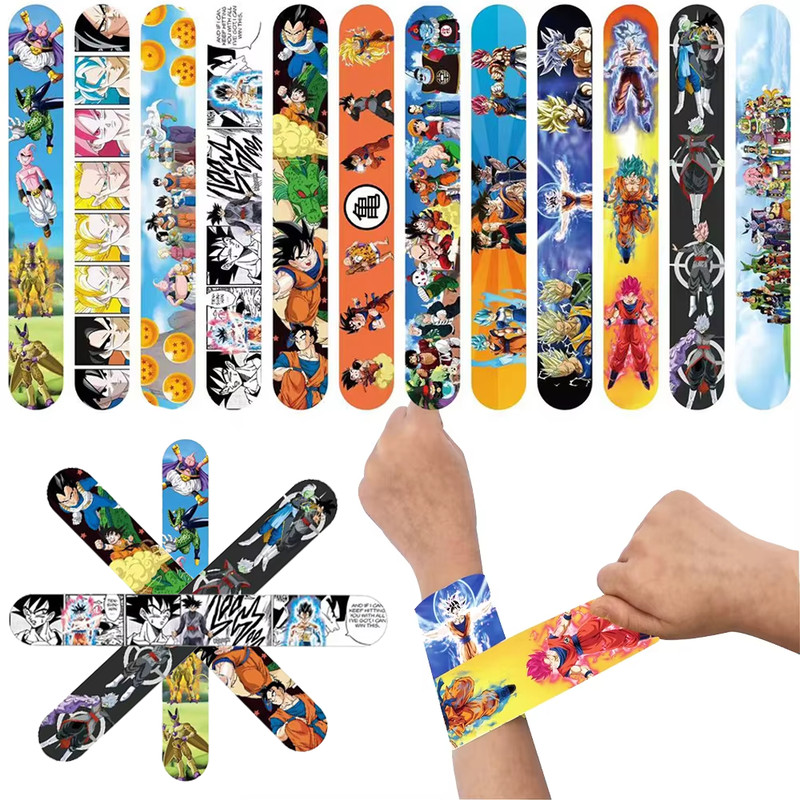 Anime Dragoned Ball Slap Bracelets Set, Party Favors for Kids, Cartoon Wrist Bracelets, Birthday Gifts, School Return Su
