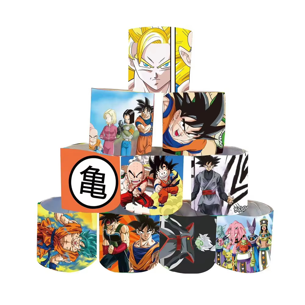 Anime Dragoned Ball Slap Bracelets Set, Party Favors for Kids, Cartoon Wrist Bracelets, Birthday Gifts, School Return Su