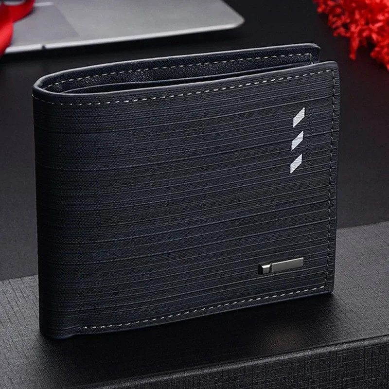 Luxury Leather Men Wallet, Cards Holder for Men, Portable Two Fold Billfold, Designer Small Purse Gift
