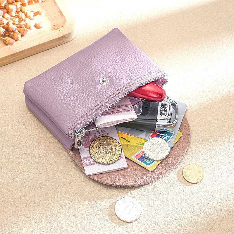 PU Leather Luxury Coin Purse Business Card Wallet With Zipper Personalized Initials Holder Ideal Gi 5