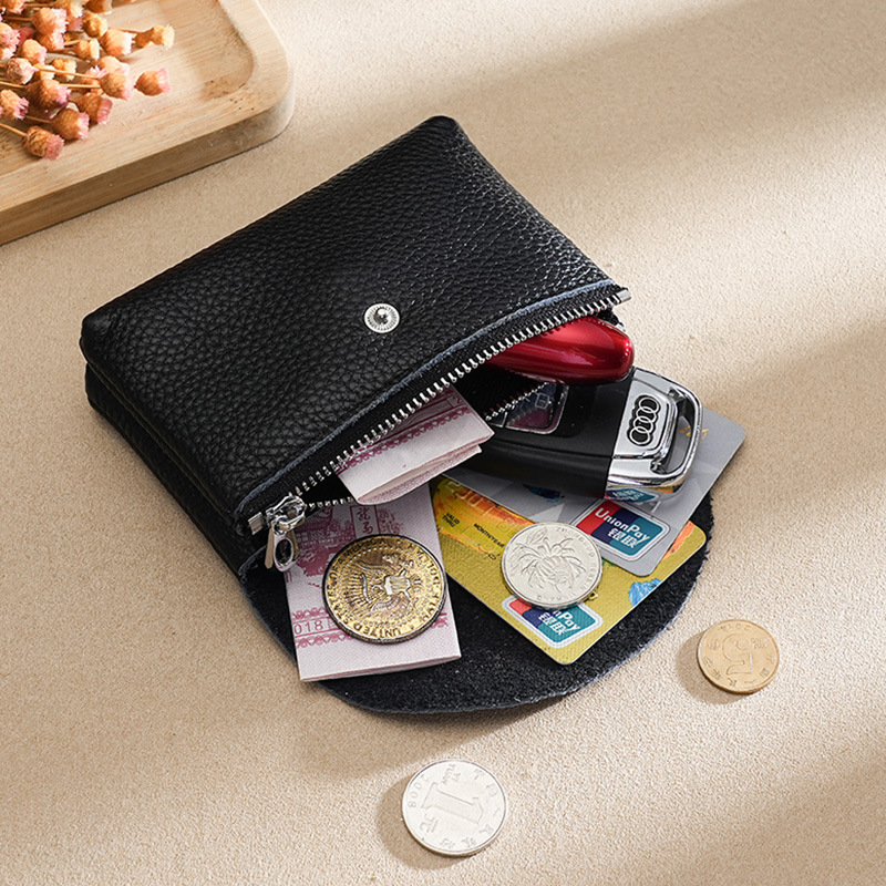 PU Leather Luxury Coin Purse Business Card Wallet With Zipper Personalized Initials Holder Ideal Gi 8