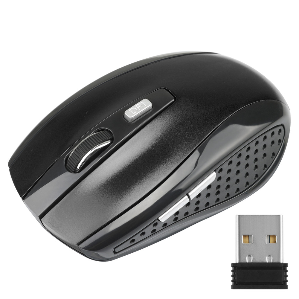 Wireless Mouse Adjustable DPI, Optical Gaming Mouse, 6 Button Gamer Mice with USB Receiver for Laptop Desktop PC