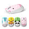 Wireless USB Mini Rechargeable Mouse, Cute Pink Cartoon Mause, Silent Click Ergonomic Optical Mice for Kids Gift