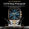 Square Stainless Steel POEDAGAR Fashion Men Watch Quartz Chronograph, Luminous Waterproof Date Wristwatch