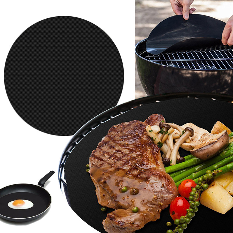 NonStick BBQ Grid Pad For HighTemperature Grilling Reusable  EasytoClean Barbecue Mesh Cooking Mat 1