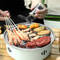 Outdoor Camping BBQ Stove Round NonStick Steel Barbecue Grill With Charcoal Stove Split For Easy Po 0