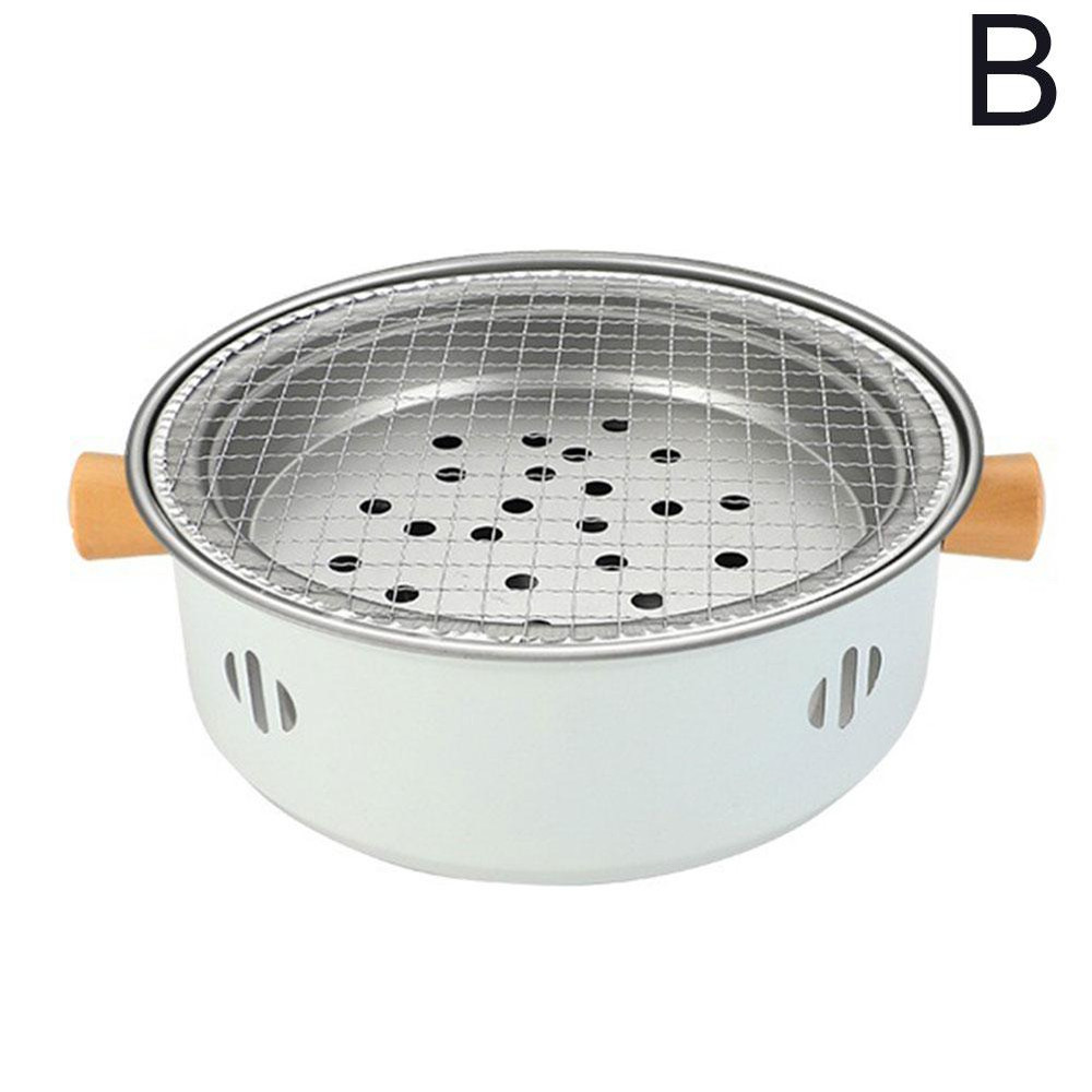 Outdoor Camping BBQ Stove Round NonStick Steel Barbecue Grill With Charcoal Stove Split For Easy Po 7
