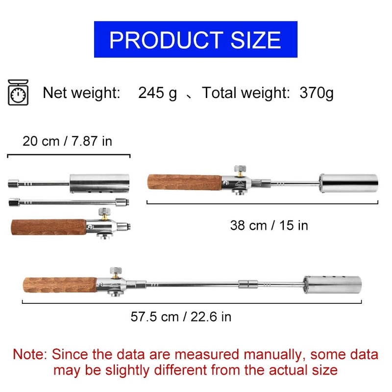 Long Flame Igniter For Camping Portable Wooden Handle Burner Adjustable BBQ Gas Spray Gun  Removabl 2