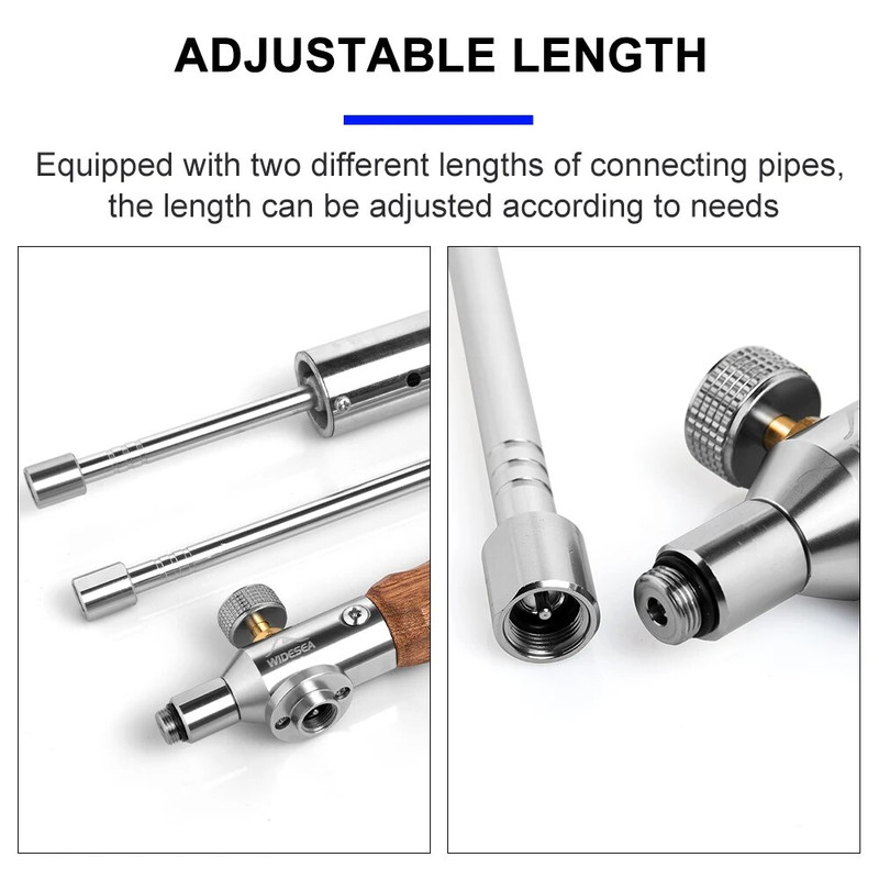 Long Flame Igniter For Camping Portable Wooden Handle Burner Adjustable BBQ Gas Spray Gun  Removabl 3