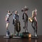 Vintage Musical Instrument Resin Figure Ornaments, Elegant Home Decor Figurines for Living Room & Shelf Display