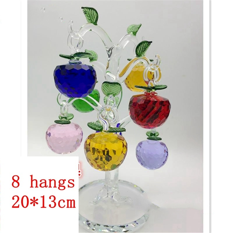 Elegant Crystal Apple Tree Ornament, Feng Shui Glass Apples for Home Decor, Christmas Gift & Collectible Crafts