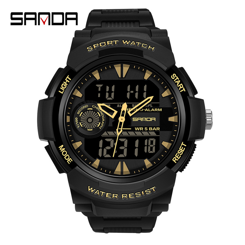 Student Sports Watch, Dual Display Waterproof Digital LED Watch, Multifunction Electronic Student Timepiece
