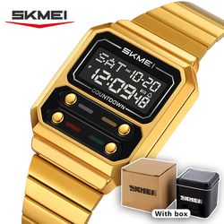 retro luxury time digital electronic watch for women, business men chrono wristwatch, waterproof student clock