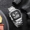 Men Digital Watch Stainless Steel Strap, Waterproof Countdown Sport Watches, LED Electronic Wristwatch for Gift