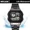 Men Digital Watch Stainless Steel Strap, Waterproof Countdown Sport Watches, LED Electronic Wristwatch for Gift