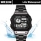 Men Digital Watch Stainless Steel Strap, Waterproof Countdown Sport Watches, LED Electronic Wristwatch for Gift