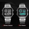 Men Digital Watch Stainless Steel Strap, Waterproof Countdown Sport Watches, LED Electronic Wristwatch for Gift