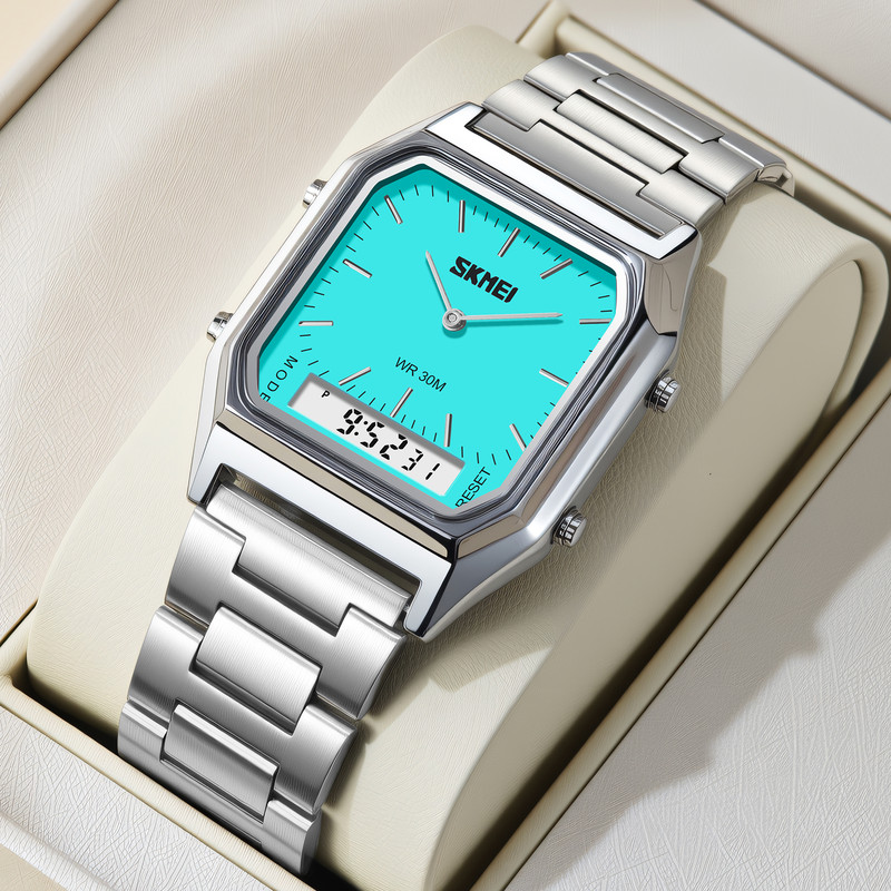 SKMEI Digital Watch for Men Women, Dual Display Quartz Timepiece, 3Time Luminous Waterproof Fashion Wristwatch