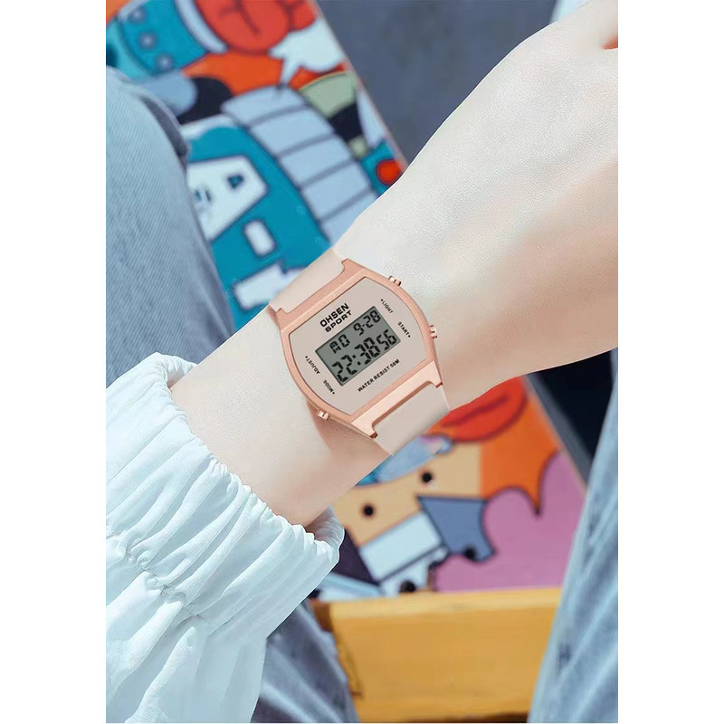 White Fashion Digital Watches for Women Waterproof, Electronic Ladies Sport Watch, reloj mujer with Alarm Clocks