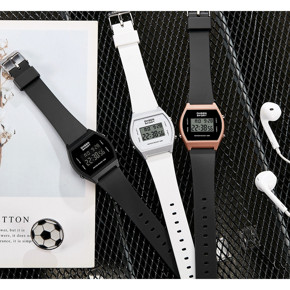 White Fashion Digital Watches for Women Waterproof, Electronic Ladies Sport Watch, reloj mujer with Alarm Clocks