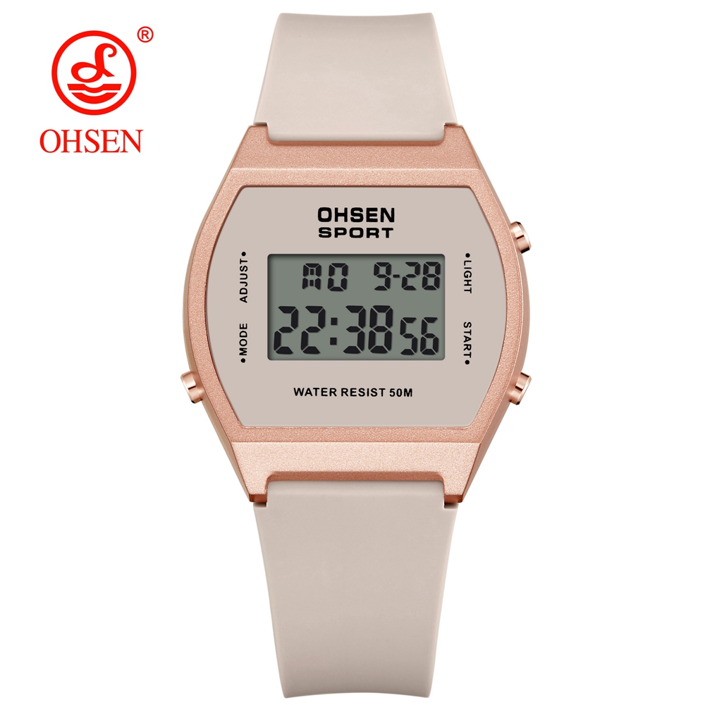 White Fashion Digital Watches for Women Waterproof, Electronic Ladies Sport Watch, reloj mujer with Alarm Clocks