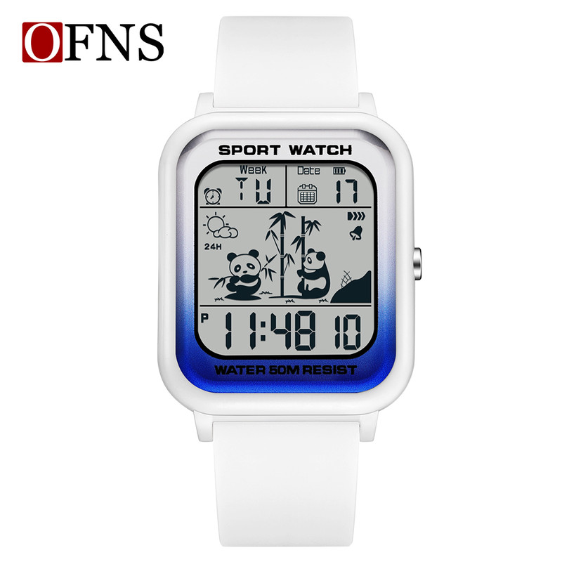 OFNS Electronic Sports Watch for Men and Women, Rectangular Dial Digital Movement, Stylish Code Watch for Students