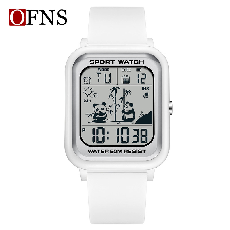 OFNS Electronic Sports Watch for Men and Women, Rectangular Dial Digital Movement, Stylish Code Watch for Students