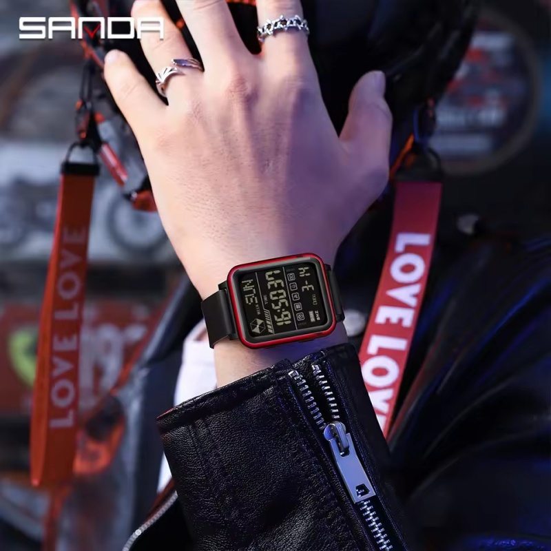 Waterproof Mens Sports Watch Luxury LED Digital Stopwatch Large Dial Night Light Date Week Display 4