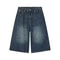 Vintage Mens Denim Shorts, Loose Fit Wide Leg American Style Jeans for Summer, Straight Leg Sensibility Design