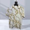 Men high-quality short sleeved shirt with luxurious golden Baroque string print, Cuban collar shirt, suitable for street